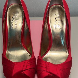 TOUCH OF NINA FEXEL COMPOSITION LEATHER DRESS HEELS